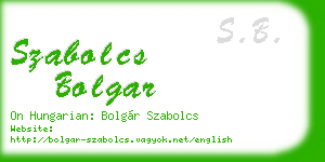 szabolcs bolgar business card