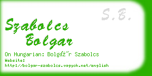 szabolcs bolgar business card